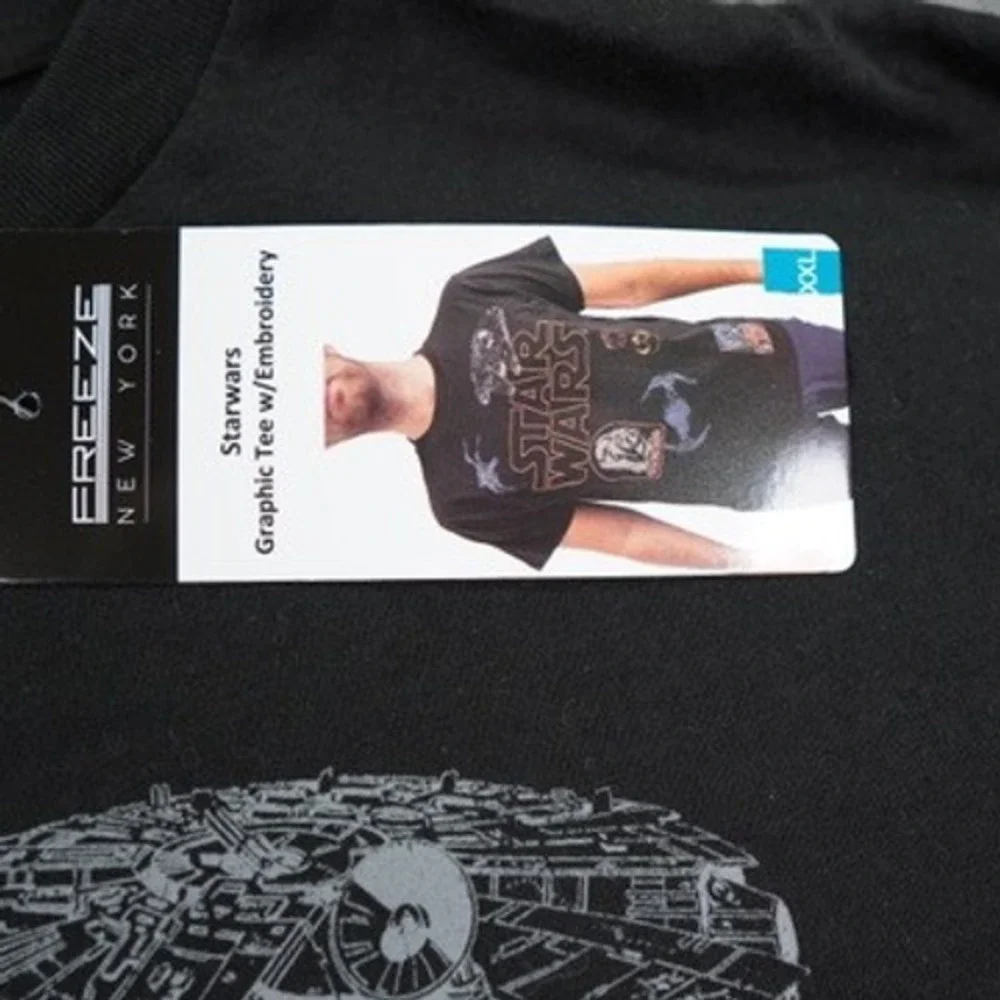 Freeze New York Star Wars Graphic Tee Men XXL Black Embroidered Darth Vader Logo